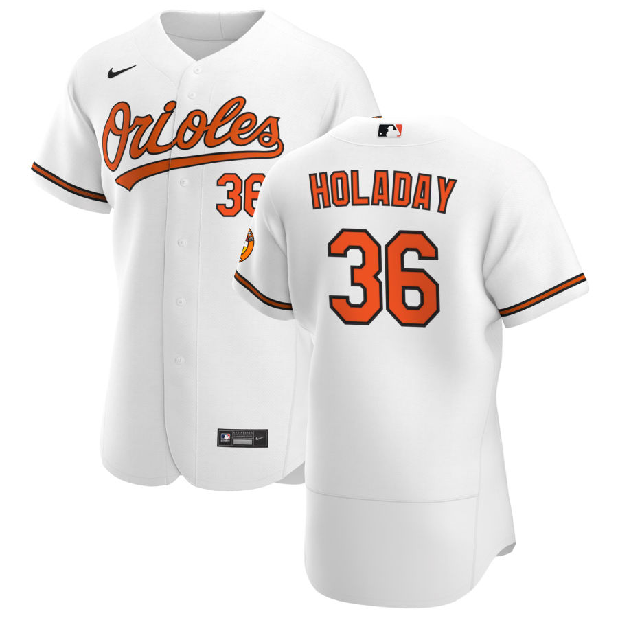 Baltimore Orioles #36 Bryan Holaday Men Nike White Home 2020 Authentic Player MLB Jersey->baltimore orioles->MLB Jersey